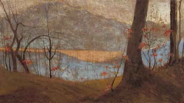Vittore Grubicy De Dragon, Inverno a Miazzina, 1898, olio su tela, 35.9 x 62.7 cm, Museo Civico Villa dei Cedri, Bellinzona, donazione Amici di Villa dei Cedri 1991