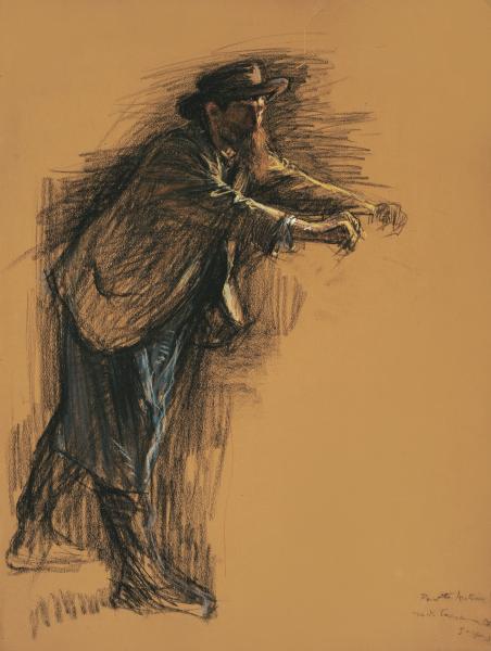 Edouard Vallet
Uomo al torchio, [1899-1904]
carboncino, lumeggiature a pastello e gouache su carta
59.5 x 44.5 cm
Collezione privata
©Jacques Dominique Rouiller, 2011