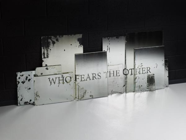 Sandrine Pelletier (Losanna, 1976), Who fears the Others, 2017, specchi, 85 x 220 cm, Courtesy the artist