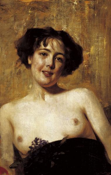 Cesare Tallone, Giovane donna, 1902, olio su tela, Museo Civico Villa dei Cedri, Bellinzona, donazione Anita e Luciano Pico 1987