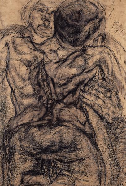 Jean Corty, Figure, 1944, carboncino su carta, 740 x 479 cm, Museo Civico Villa dei Cedri, Bellinzona, acquisizione 1996 