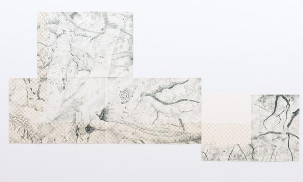 Pendula Villa dei Cedri #2, 2023
Matite colorate su carta / Colour pencil on paper, 114 x 252 cm