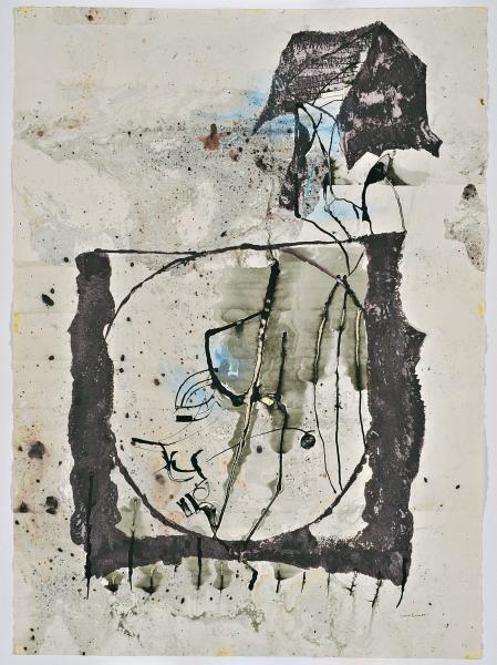 Imre Ferenc Jozsef Reiner (Versecz 1900 - Ruvigliana 1987), Das Grosse U, 1962, tecnica mista su carta, 78 x 56 cm, collezione privata
