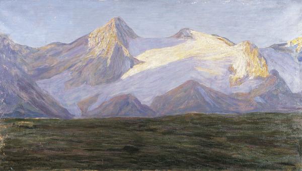 Emilio Longoni, Ghiacciaio, 1910-1912, Olio su tela, 87 x 156 cm, Museo Civico Villa dei Cedri, Bellinzona, donazione Dina e Athos Moretti 1987


